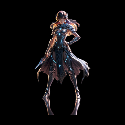 Guerriere fantasy 3D gratuit armure lumineuse