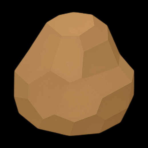 Rocher Stylisé 3D Couleur Ocre