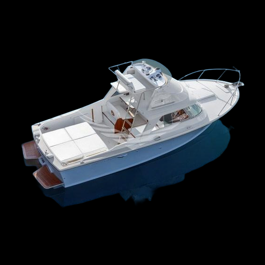 Bateau de plaisance blanc 3D