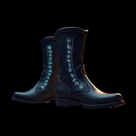 Bottes en cuir avec inscriptions