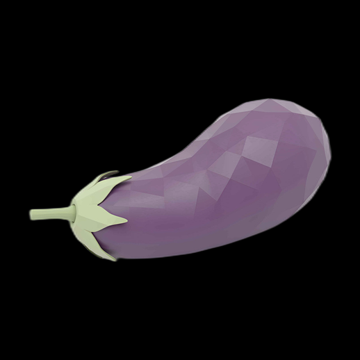Aubergine Low Poly 3D