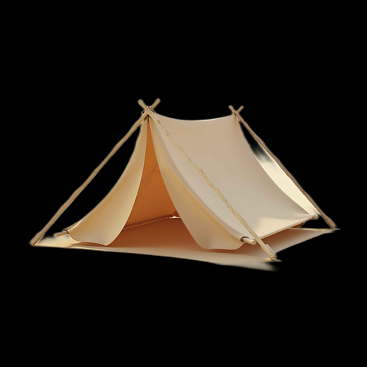 Tente de camping beige en 3D
