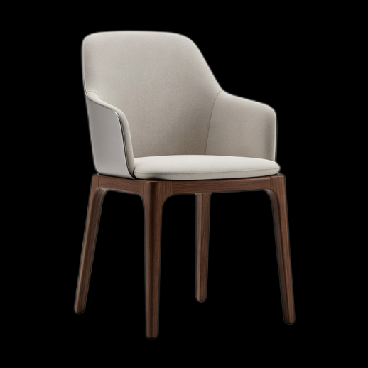 Chaise moderne 3D gratuit en bois et tissu