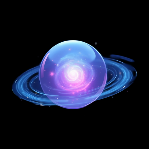 Sphère magique avec anneau lumineux