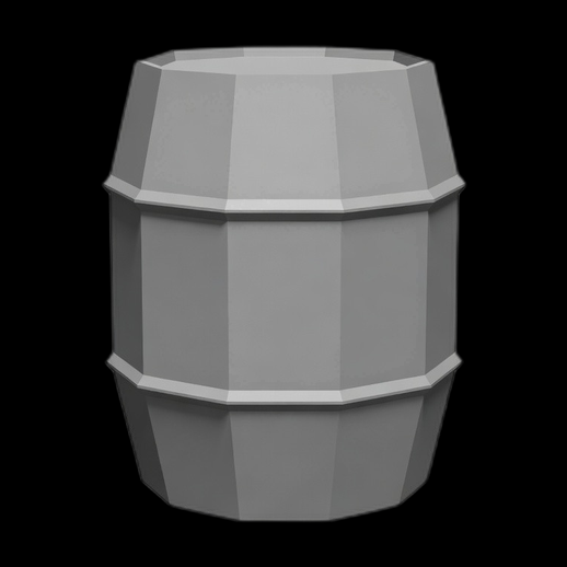 Tonneau low poly 3D gratuit stylise - modele 3D gratuit