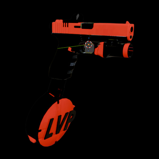 Pistolet tactique 3D gratuit rouge et noir - modele 3D gratuit
