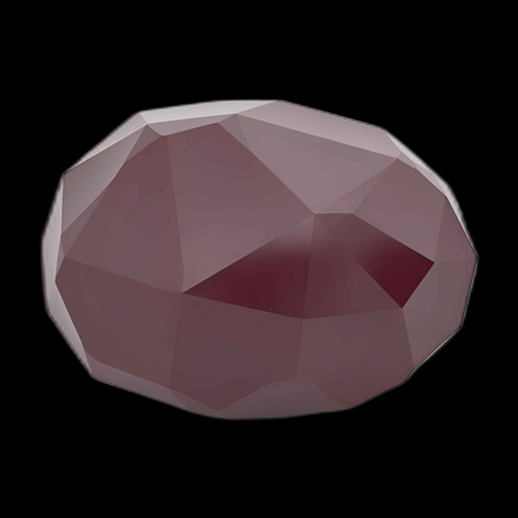 Gemme polygonale rouge bordeaux