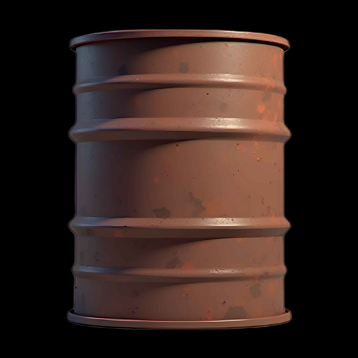Vieux baril rouillé en 3D