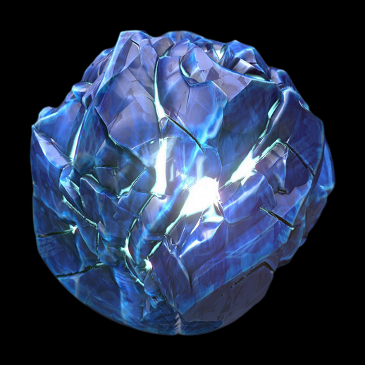 Cristal bleu lumineux 3D gratuit roche magique