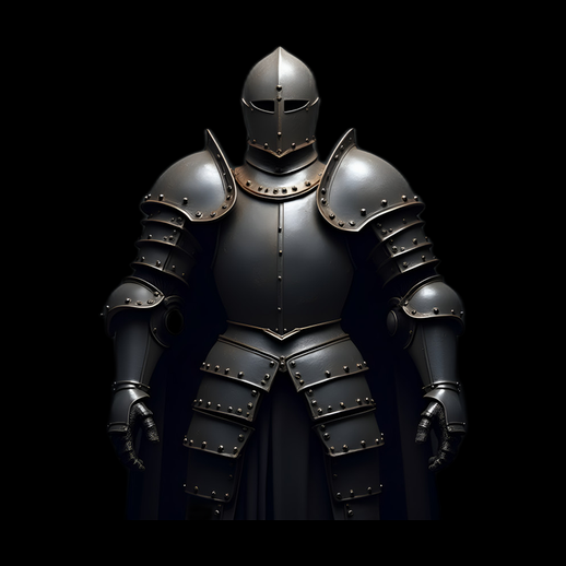 Armure complète médiévale en métal foncé