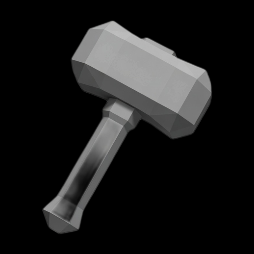 Marteau low poly 3D gratuit metal