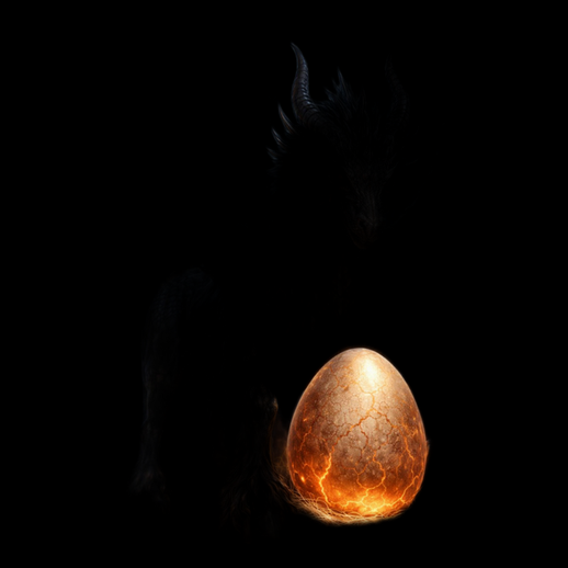 Dragon 3D gratuit avec oeuf magique lave - modele 3D gratuit