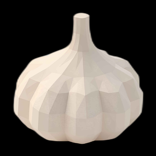 Ail 3D Low Poly Blanc