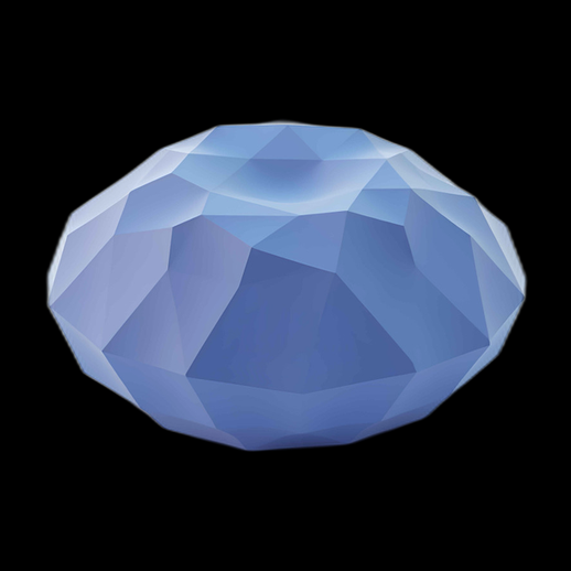 Gemme ovoïde facettée bleue