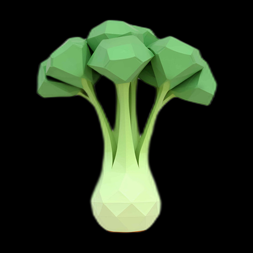 Brocoli 3D Low Poly Style