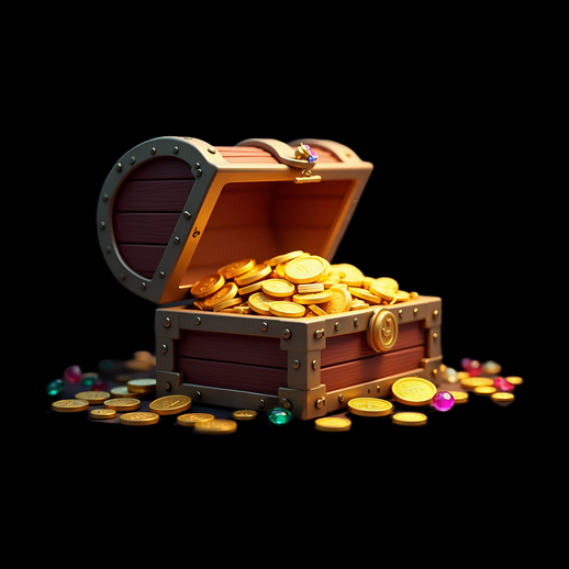 Coffre au trésor cartoon 3D