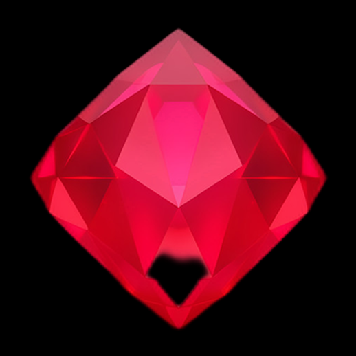 Rubis Rouge en forme de Diamant