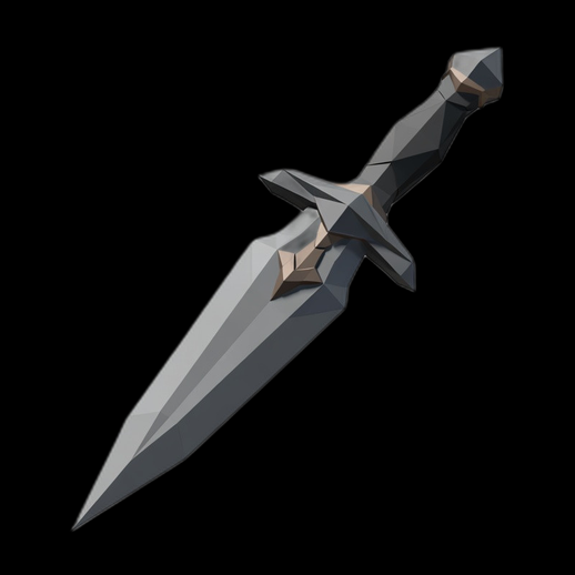 Dague low poly 3D gratuit stylisee