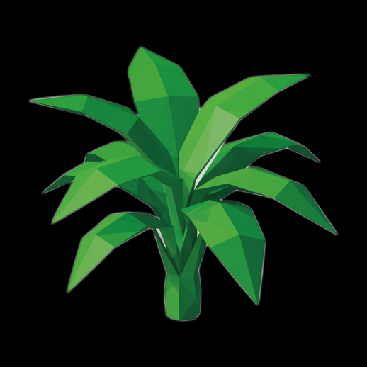 Plante tropicale low poly 3D gratuit