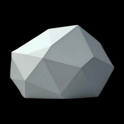 Roche Polygonale 3D Gris Clair - modele 3D gratuit