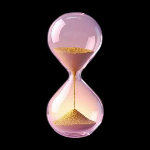Sablier en verre rose et sable