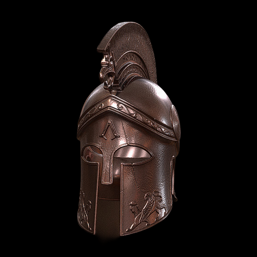 Casque spartiate antique 3D gratuit en bronze