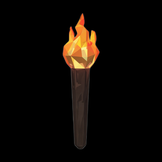 Torche low poly 3D gratuit style fantasy