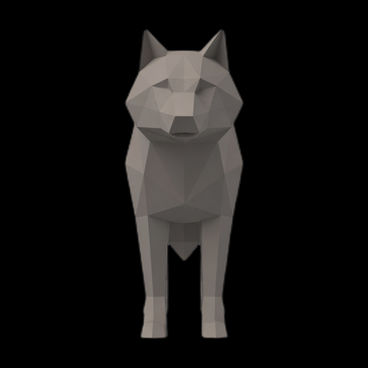 Loup low poly 3D gratuit stylise