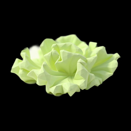 Rose Low Poly Vert Pâle