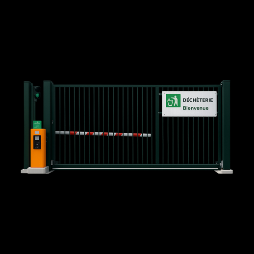 Portail coulissant 3D gratuit avec barriere securisee