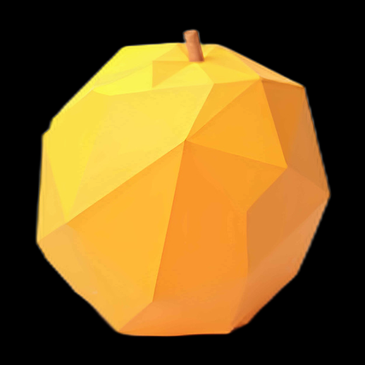 Pomme jaune low poly 3D