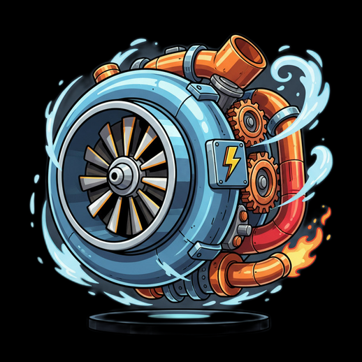 Moteur turbine stylise 3D gratuit industriel