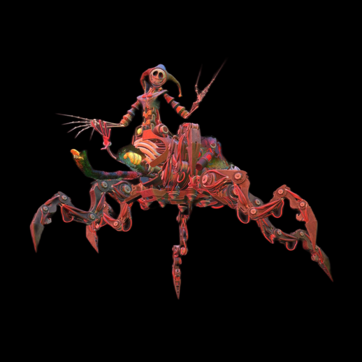 Squelette cavalier araignee mecanique 3D gratuit