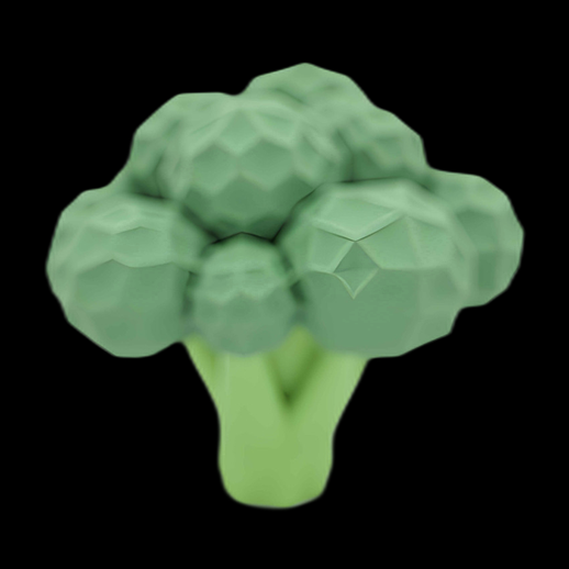 Brocoli 3D stylisé et géométrique