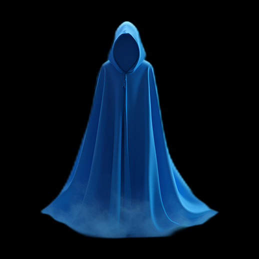 Cape bleue avec capuche - 3D