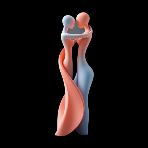 Sculpture couple abstrait 3D gratuit moderne