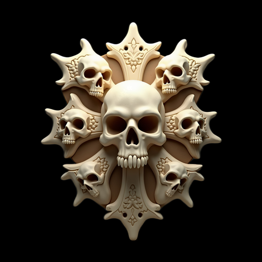 Ornement de Crânes 3D Sculpté