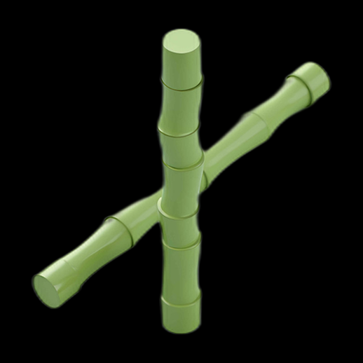 Deux bâtons de bambou 3D - modele 3D gratuit