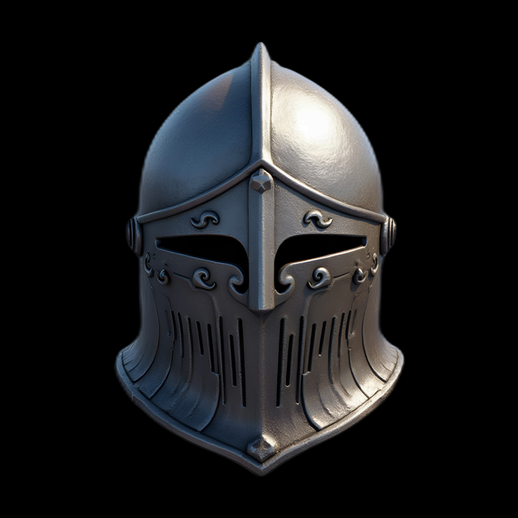Casque médiéval de chevalier 3D