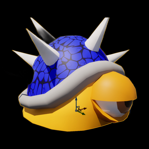 Carapace bleue a pics 3D gratuit cartoon
