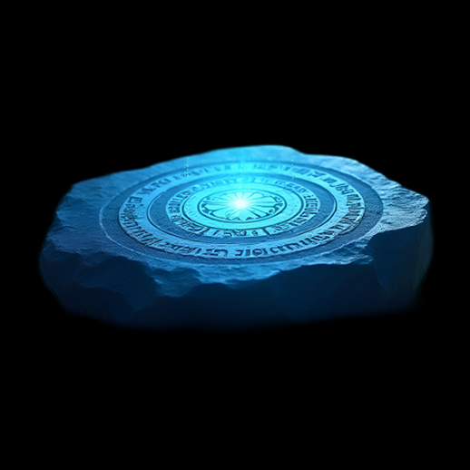 Rune de pierre bleue lumineuse
