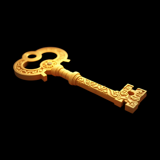 Clé ancienne ornementée en 3D - modele 3D gratuit