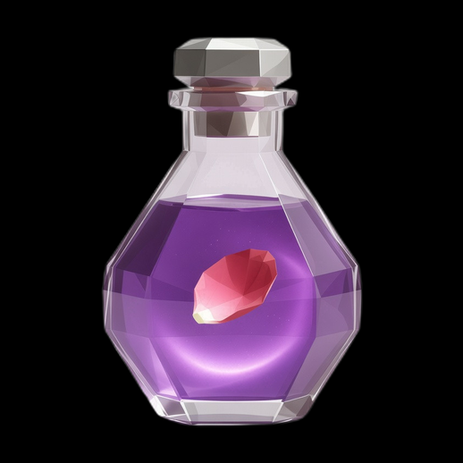 Fiole de potion polygonale violette - modele 3D gratuit