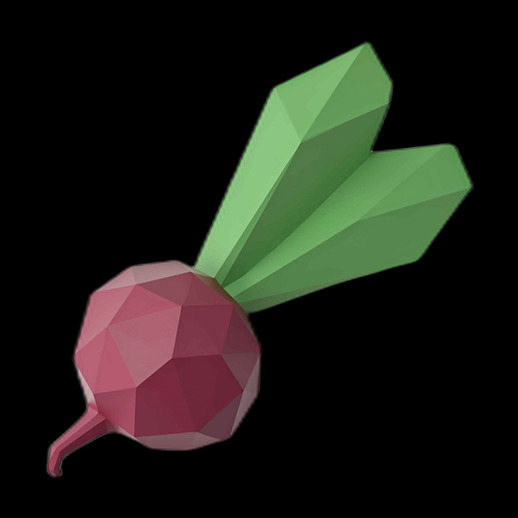Radis 3D Low Poly Stylisé - modele 3D gratuit