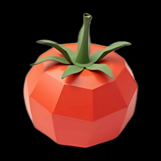 Tomate 3D low poly - modele 3D gratuit