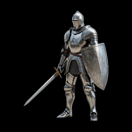 Chevalier medieval arme 3D gratuit realiste