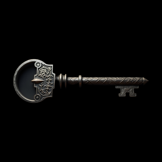 Clé ornée antique en 3D