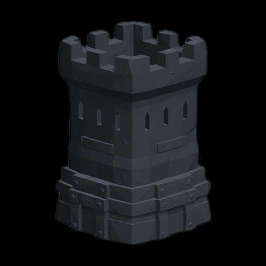 Tour medievale 3D gratuit style low poly
