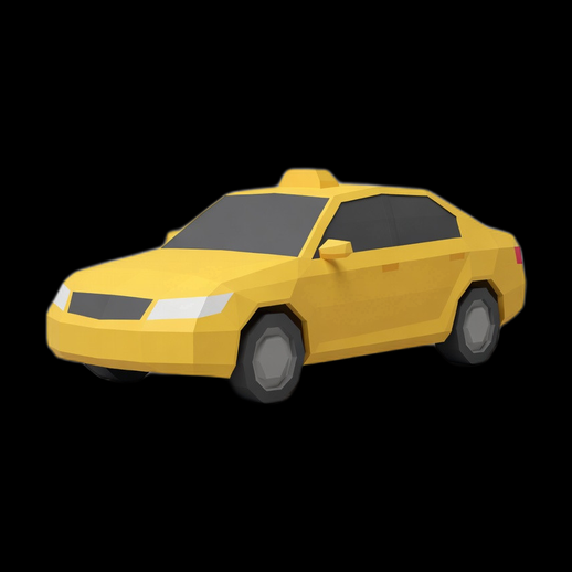 Taxi low poly 3D gratuit jaune urbain