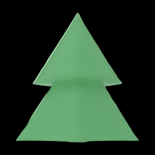Arbre 3D stylisé vert minimaliste